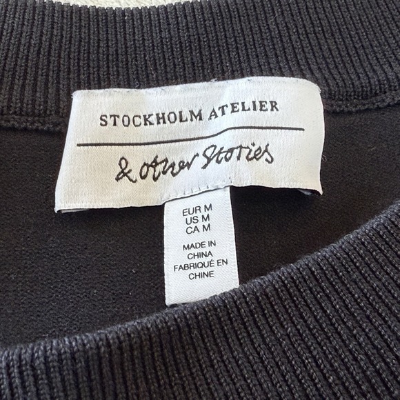 Stockhom Atelier & Other Stories Pullover Sweater Sz Medium Black Cotton Blend - Picture 5 of 7